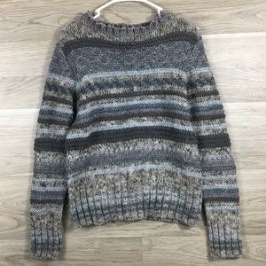 Italian Made Wool and Alpaca Soft Striped Sweater